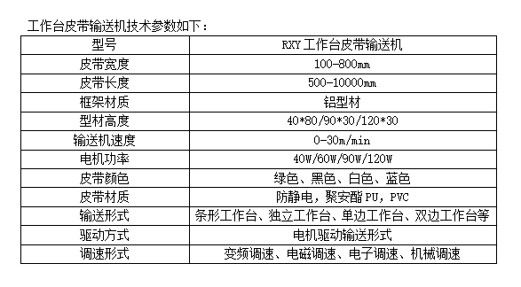 工作台皮带输送机
