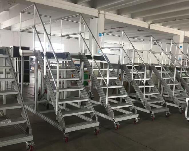 飞机检修登高梯-铝型材平台梯-铝合金登高梯