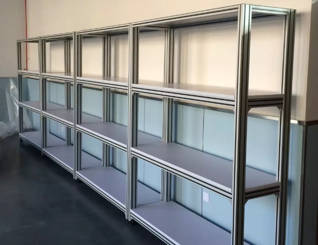 铝型材物料架-铝合金货架-铝型材置物架展示架